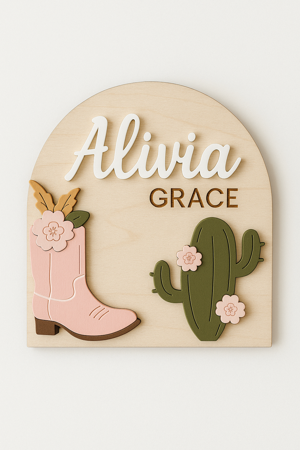 Girl's Western Personalized Name Sign