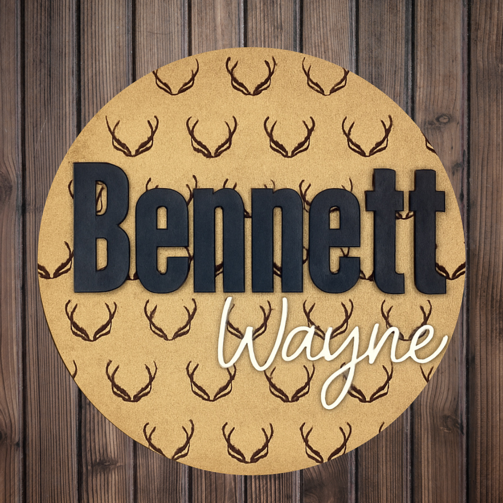 Deer Antler Background Nursery Sign