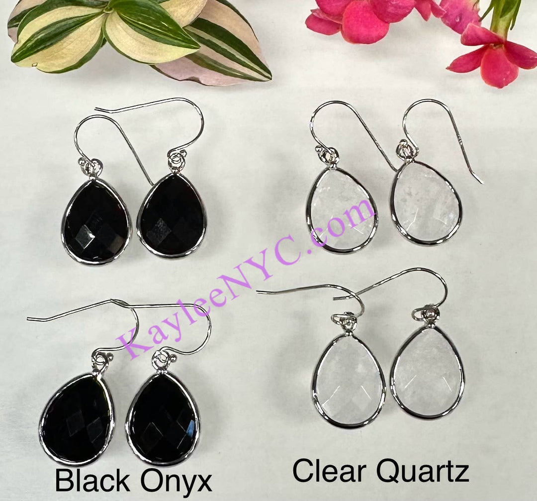 Crystal Sterling Silver Dangling Earring