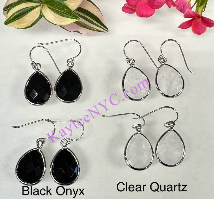 Crystal Sterling Silver Dangling Earring