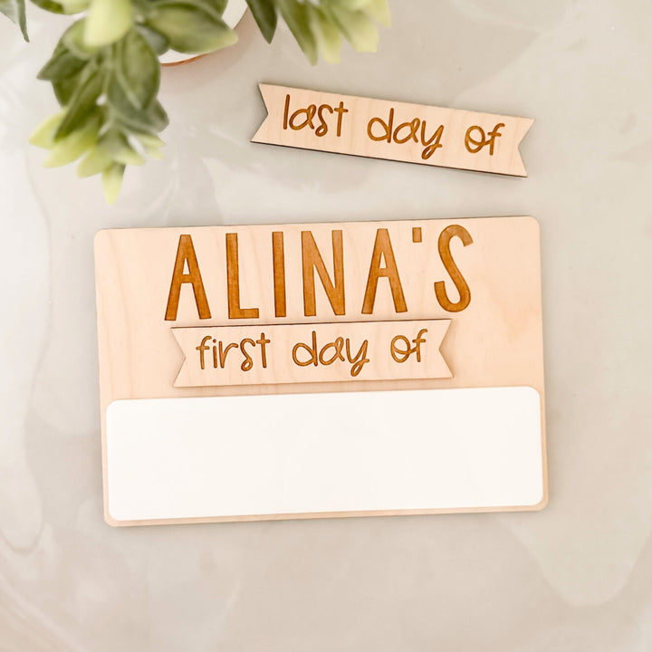 Personalized First Day of School Sign