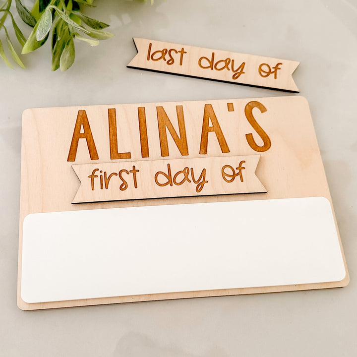 Personalized First Day of School Sign