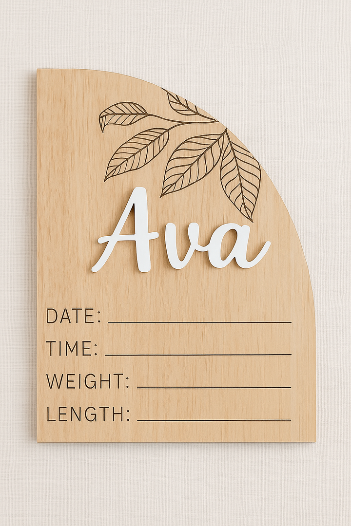 Personalized Botanical Birth Announcement