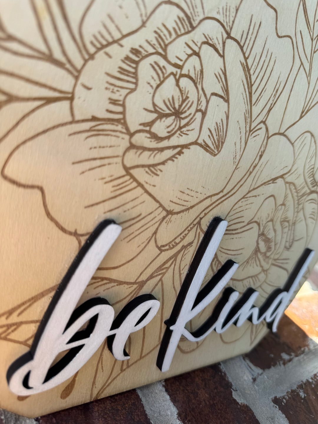 Be Kind - Floral Wooden Sign
