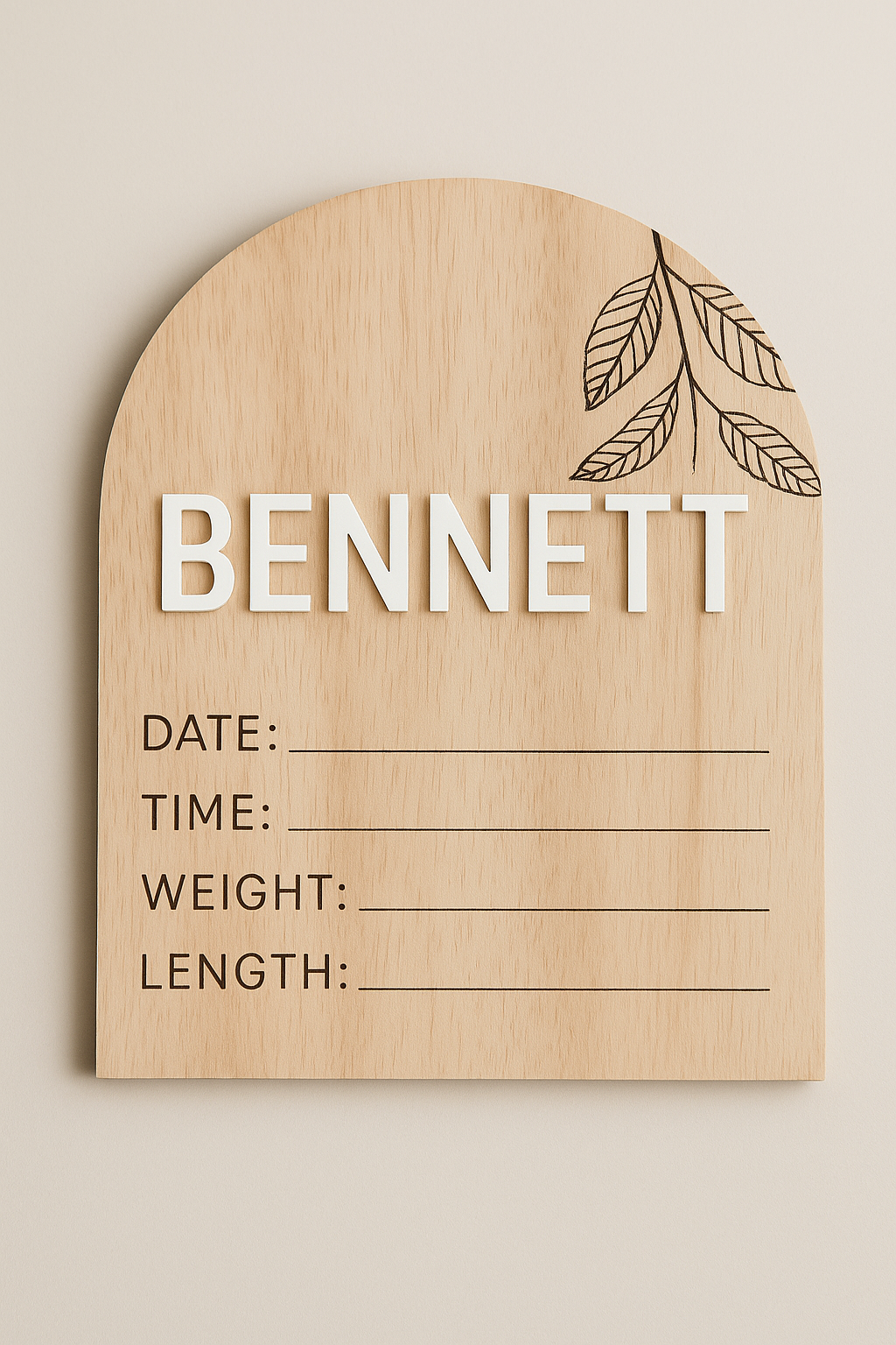 Personalized Botanical Birth Announcement