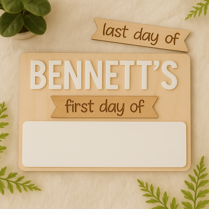 Personalized First Day of School Sign