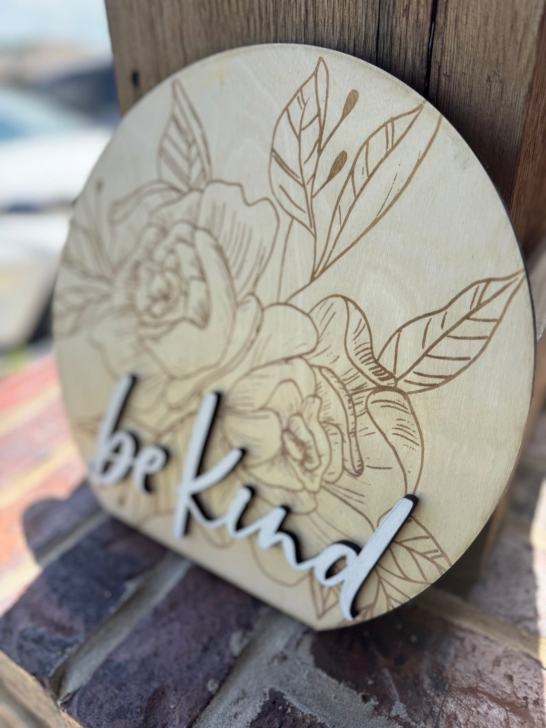 Be Kind - Floral Wooden Sign