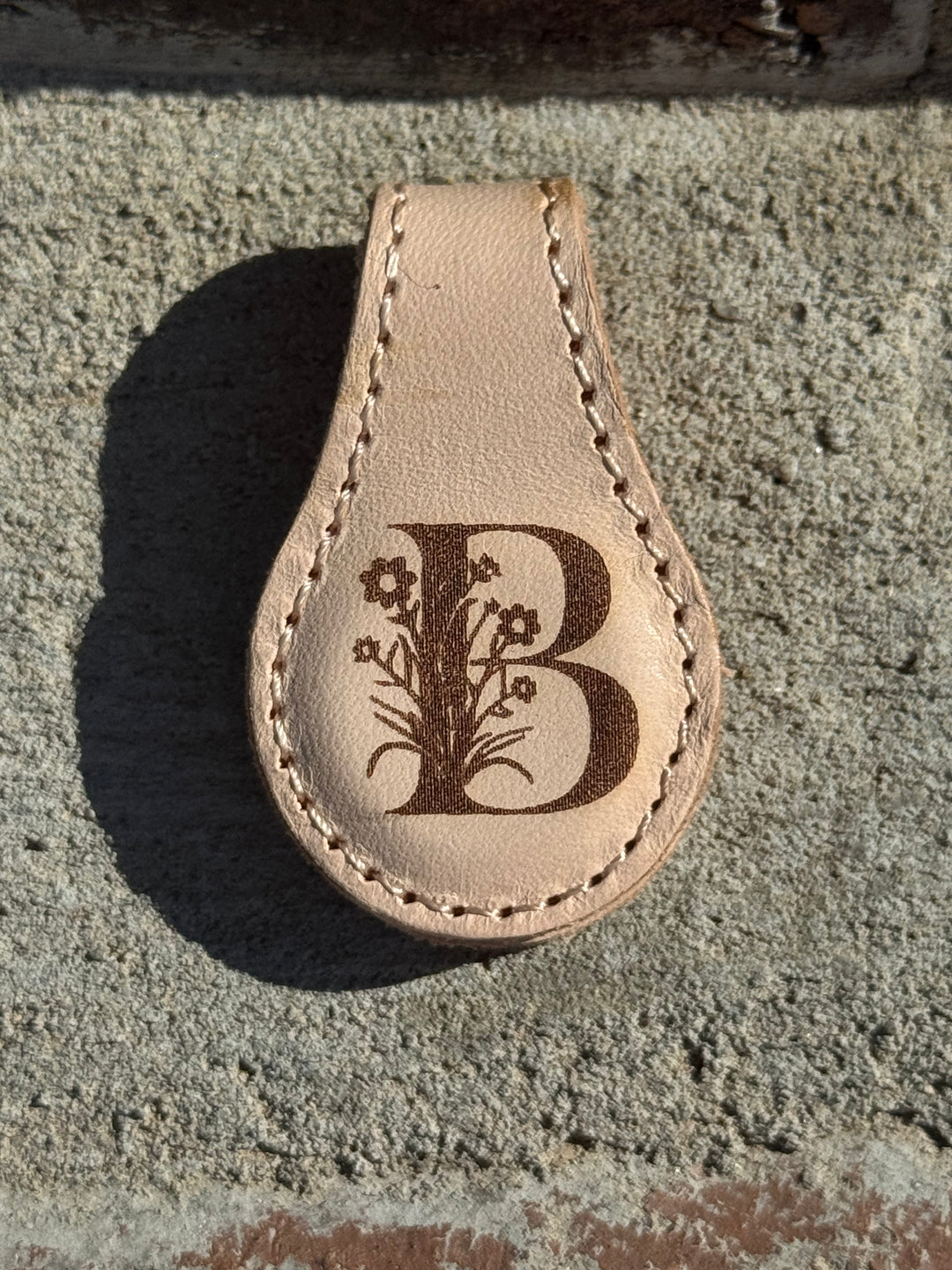 Monogram Leather Magnetic Bookmark
